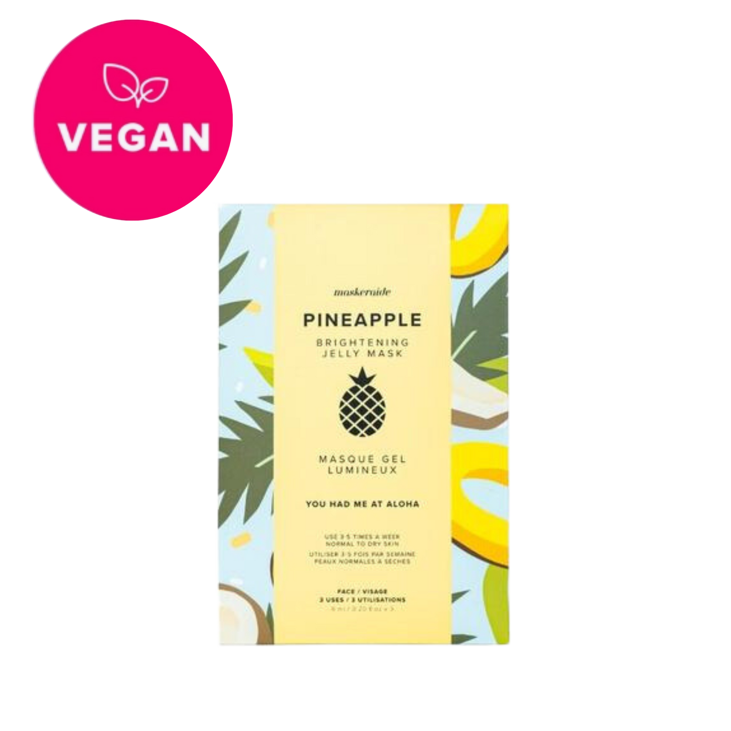 MaskerAide Pineapple Brightening Jelly Mask | Sleeve 3pk
