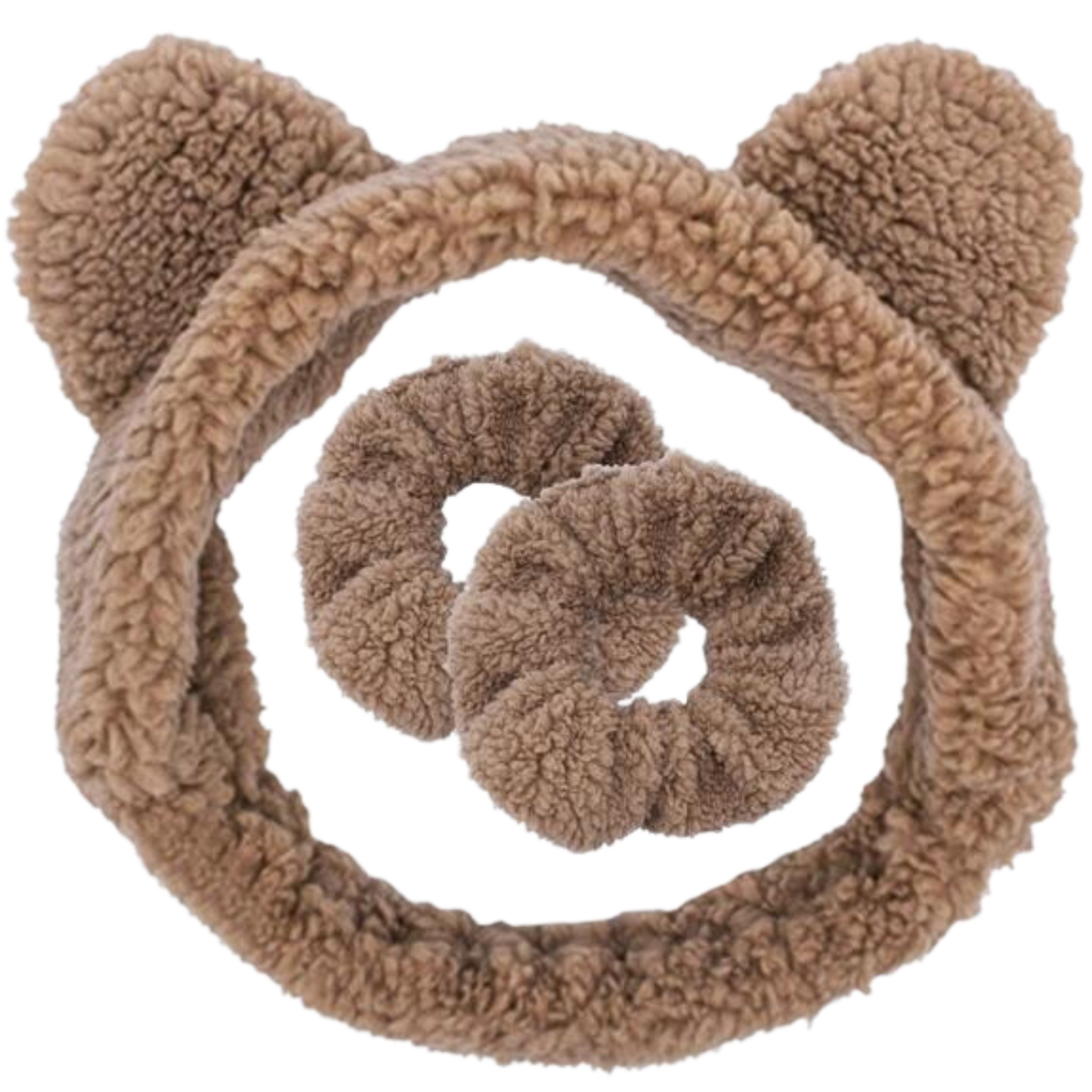 Teddy Bear Ear Spa Headband and Scrunchie Wristbands