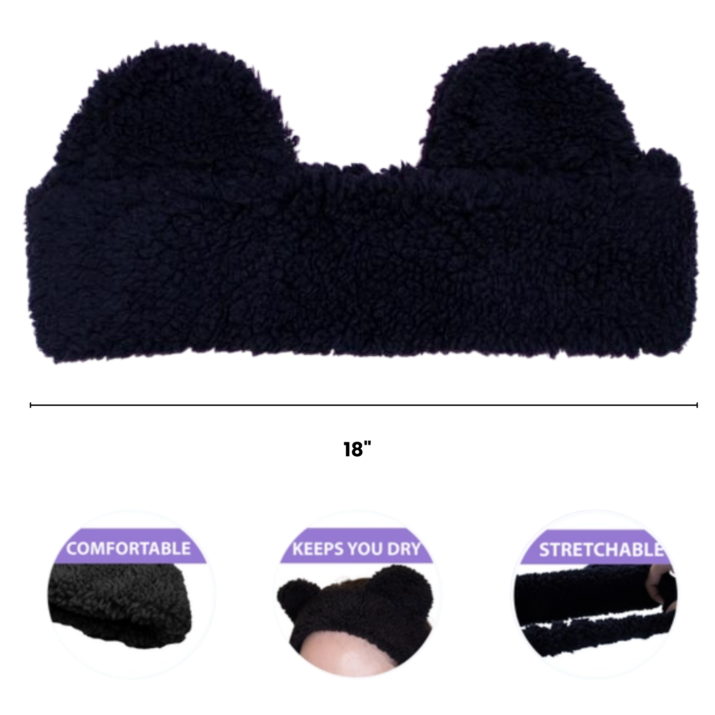 Teddy Bear Ear Spa Headband and Scrunchie Wristbands