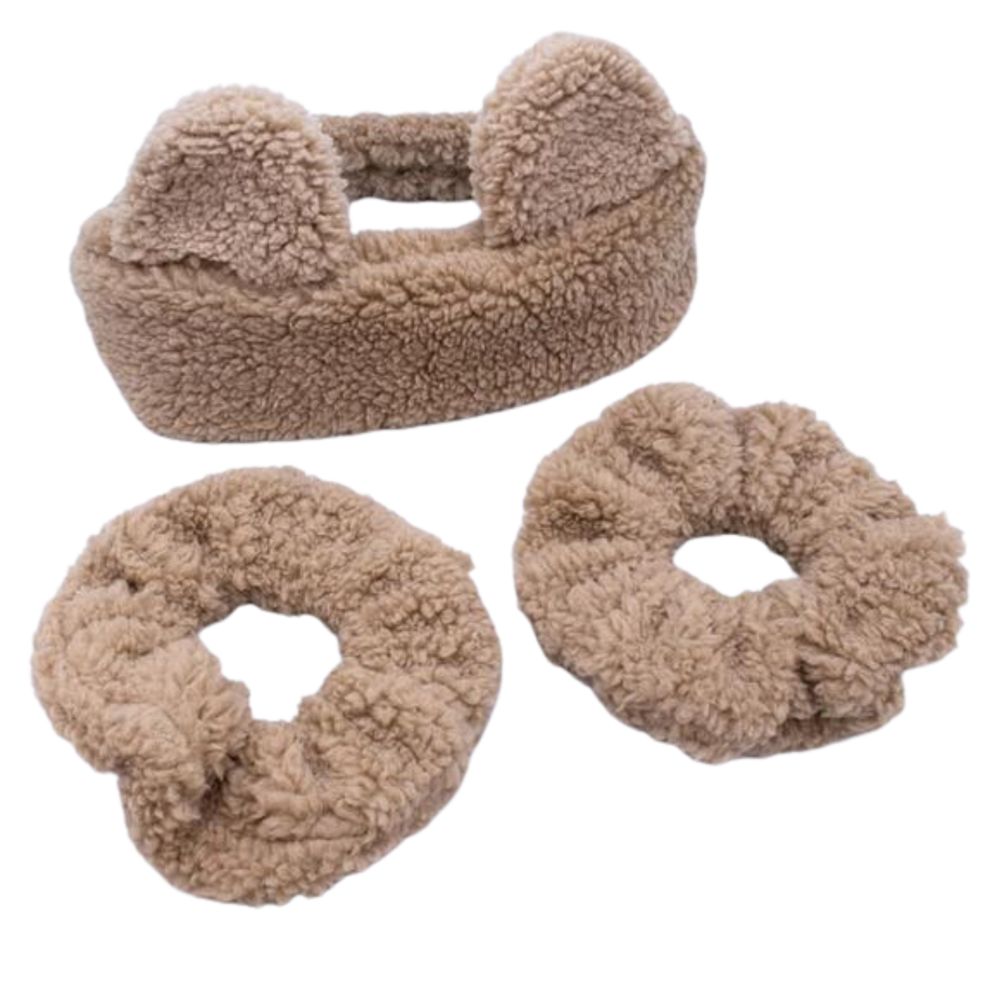 Teddy Bear Ear Spa Headband and Scrunchie Wristbands