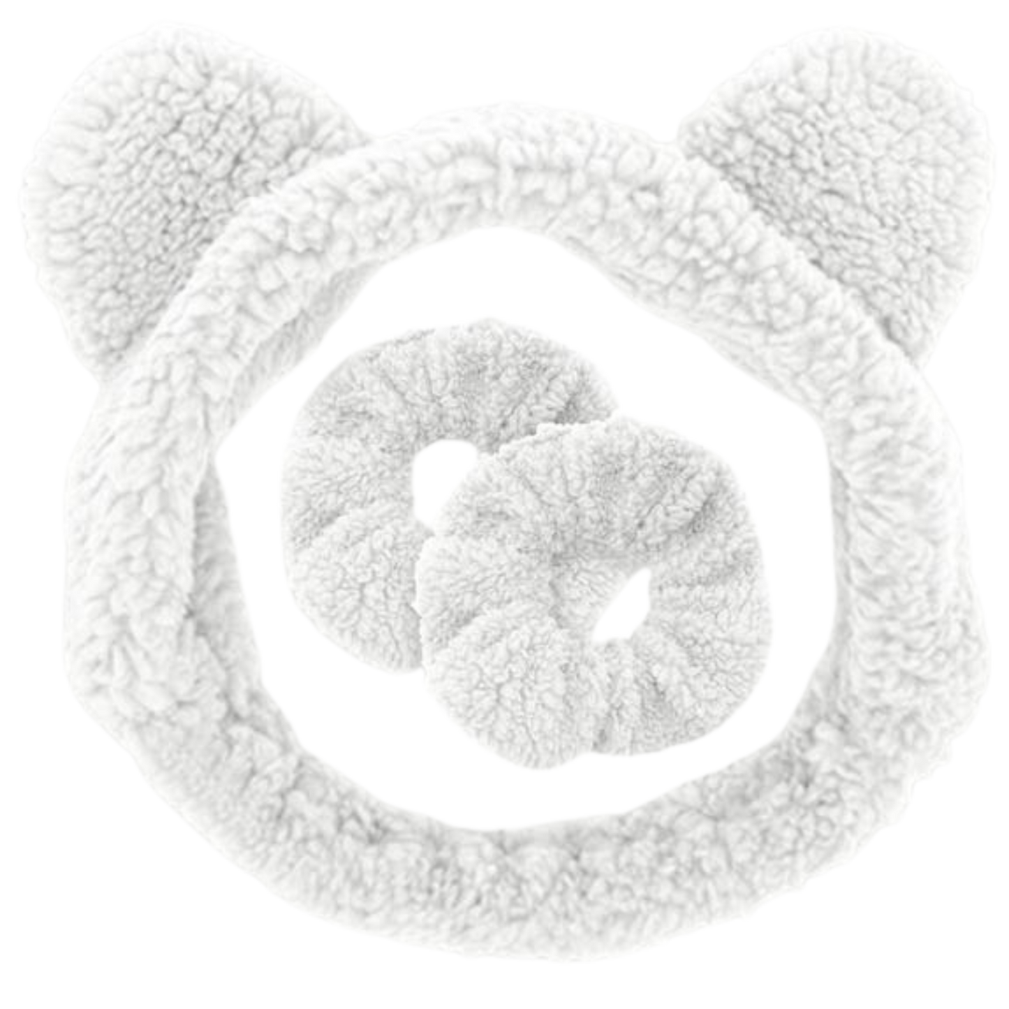 Teddy Bear Ear Spa Headband and Scrunchie Wristbands