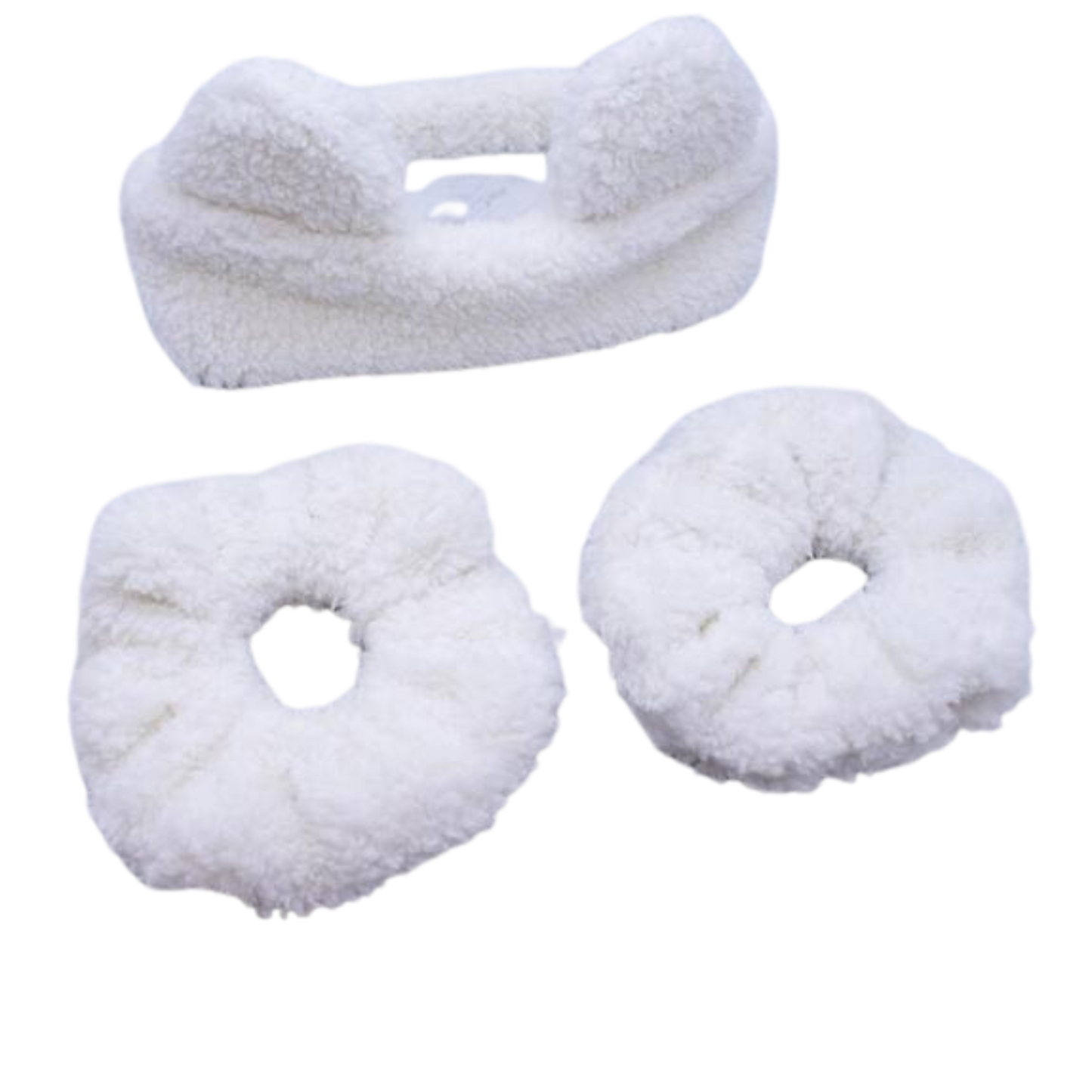 Teddy Bear Ear Spa Headband and Scrunchie Wristbands