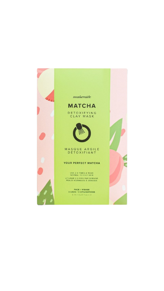 MaskerAide Matcha Detoxifying Clay Mask | Sleeve 3pk